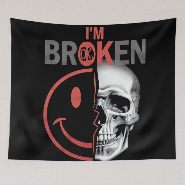Item preview, I'm Ok I'm Broken Tshirt Invisible Illness Mental Health designed and sold by CherylCGarrison.