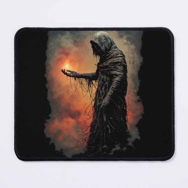 Item preview, Fire Sorcerer Dark Fantasy Wraith Art (BLACK) designed and sold by MorbidDreams.