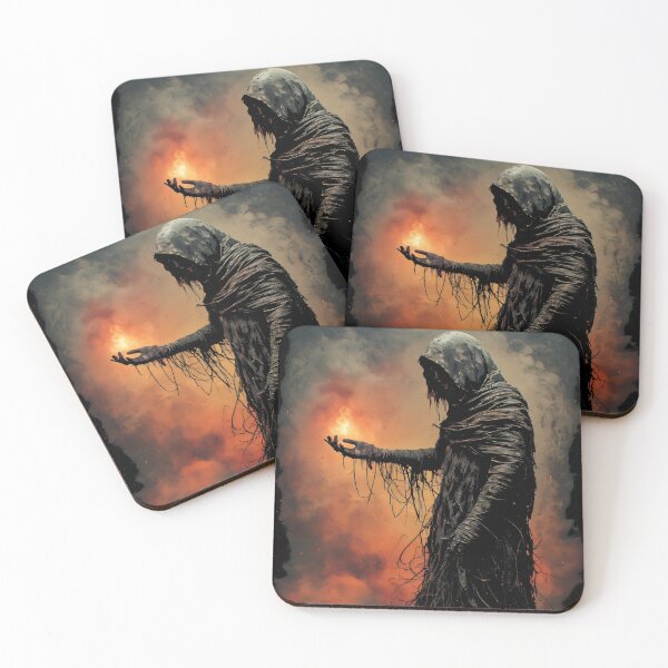 Item preview, Fire Sorcerer Dark Fantasy Wraith Art (BLACK) designed and sold by MorbidDreams.