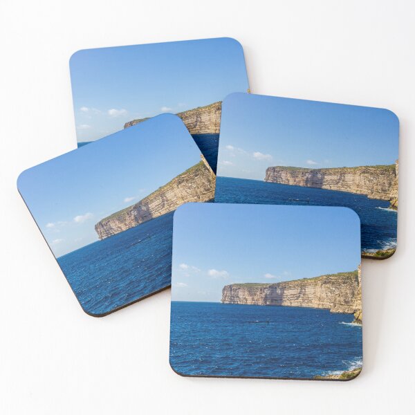 Item preview, Dramatic Limestone Cliffs Over Deep Blue Sea Along A Sunny Coastal Horizon designed and sold by Nmallia.
