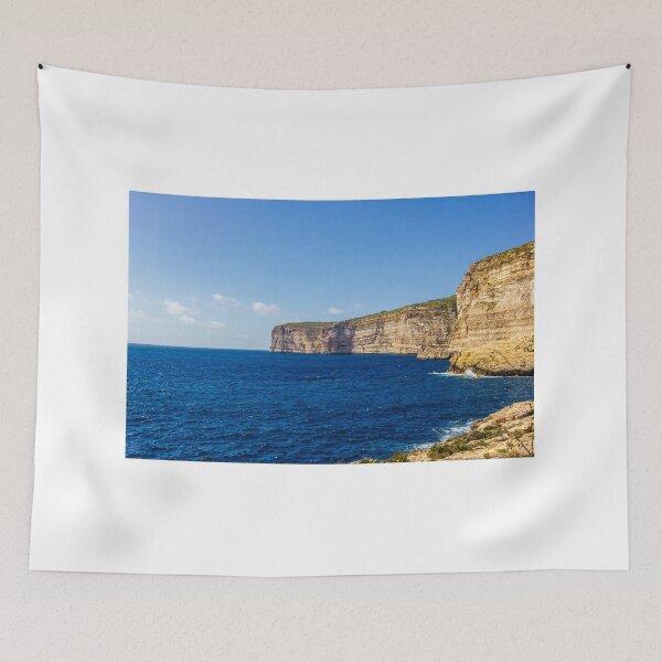 Item preview, Dramatic Limestone Cliffs Over Deep Blue Sea Along A Sunny Coastal Horizon designed and sold by Nmallia.