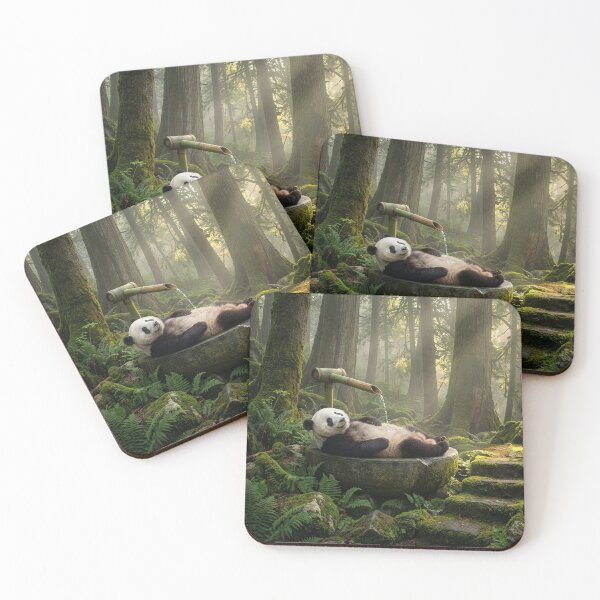 Item preview, Panda Bathes in Shishi Odoshi Fountain designed and sold by Tridentulus.