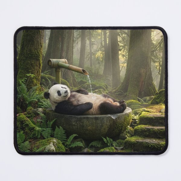 Item preview, Panda Bathes in Shishi Odoshi Fountain designed and sold by Tridentulus.