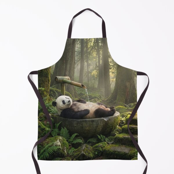 Item preview, Panda Bathes in Shishi Odoshi Fountain designed and sold by Tridentulus.