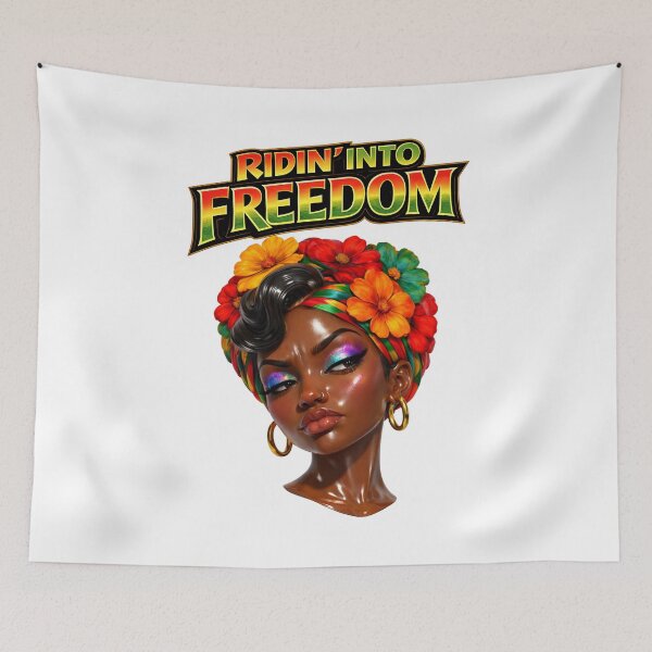 Item preview, Ridin’ Into Freedom – Juneteenth Black Woman Art, Afro Pride Celebration Design designed and sold by ArtSpark Studio.