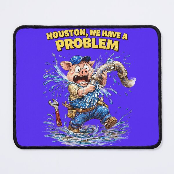 Item preview, Pig Plumber Houston We Have a Problem Sticker – Funny Plumbing Disaster Animal Art designed and sold by Felixuss.