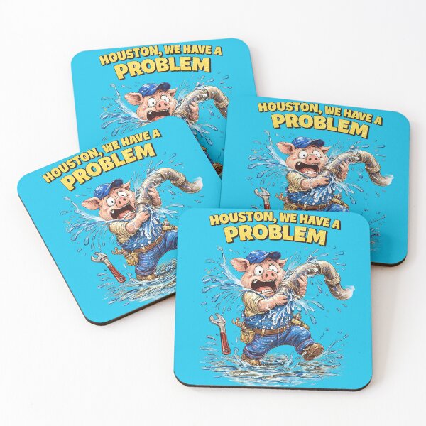 Item preview, Pig Plumber Houston We Have a Problem Sticker – Funny Plumbing Disaster Animal Art designed and sold by Felixuss.