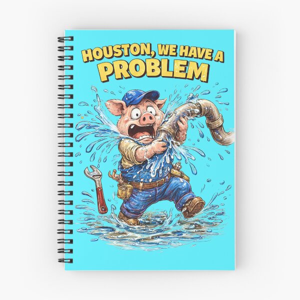 Item preview, Pig Plumber Houston We Have a Problem Sticker – Funny Plumbing Disaster Animal Art designed and sold by Felixuss.