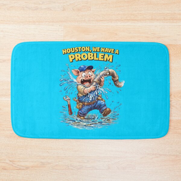 Item preview, Pig Plumber Houston We Have a Problem Sticker – Funny Plumbing Disaster Animal Art designed and sold by Felixuss.