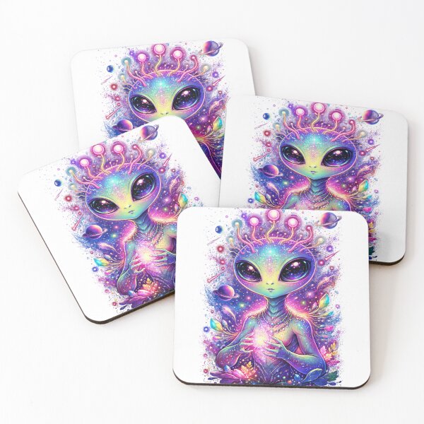 Item preview, Guardian of the Psychedelic Galaxy: Neon Cosmic Alien designed and sold by Skully-Studio.