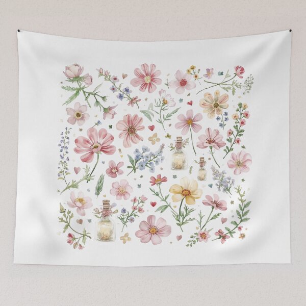 Item preview,  Pink cosmos flower pattern designed and sold by uunaa.