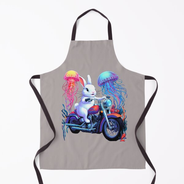 Item preview, Jellyfish and kawaii rabbit on a motorcycle designed and sold by madevdine.