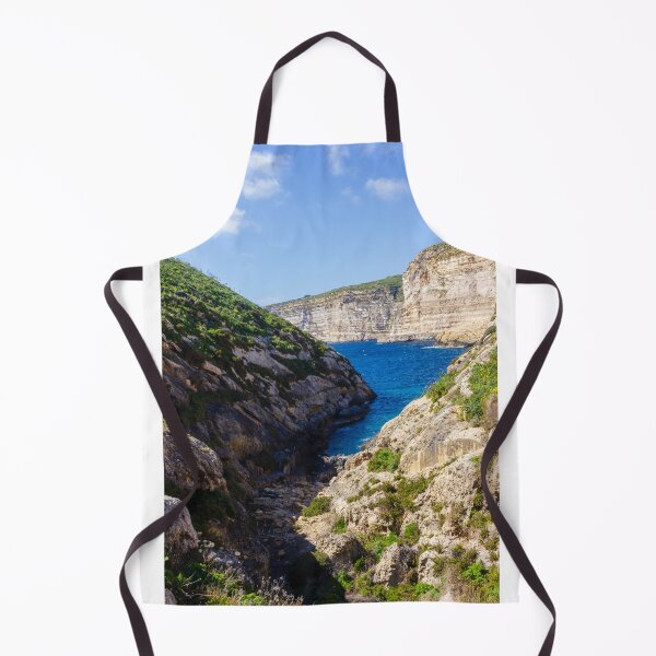Item preview, Dramatic Rocky Cliffs and Blue Cove Overlooking Clear Mediterranean Sea on Sunny Day designed and sold by Nmallia.
