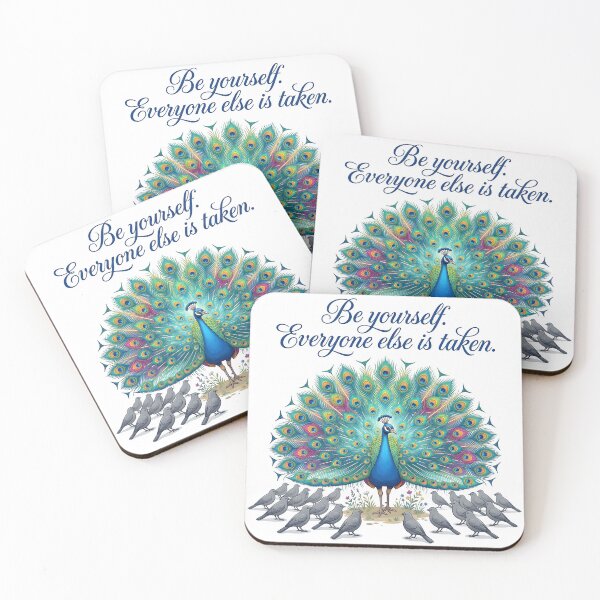 Item preview, be yourself, peacock design, peacock lovers, colorful peacock designed and sold by TrueArtVibes.