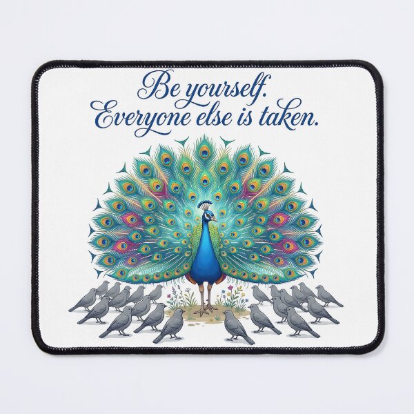 Item preview, be yourself, peacock design, peacock lovers, colorful peacock designed and sold by TrueArtVibes.
