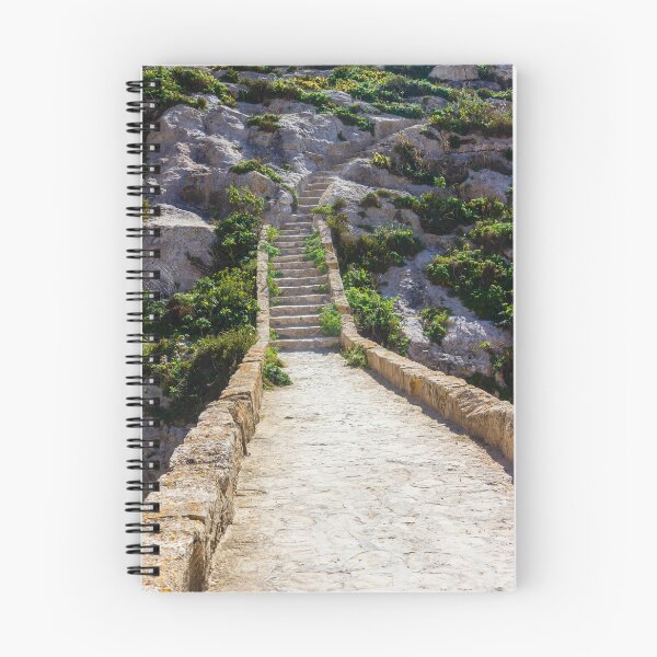 Item preview, Stone Steps and Narrow Pathway Leading Up Rocky Cliff Surrounded by Green Mediterranean Vegetation designed and sold by Nmallia.