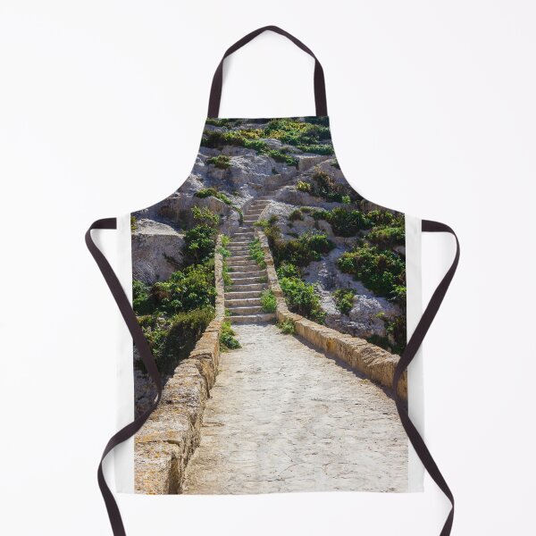 Item preview, Stone Steps and Narrow Pathway Leading Up Rocky Cliff Surrounded by Green Mediterranean Vegetation designed and sold by Nmallia.