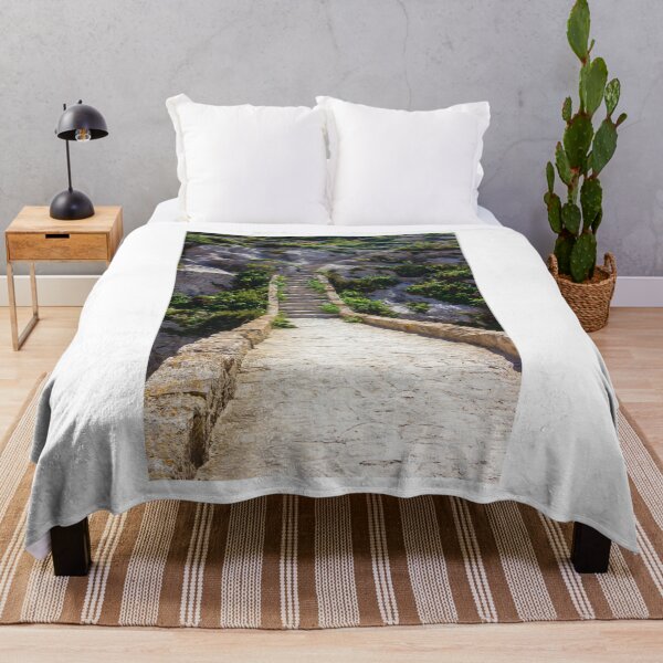Item preview, Stone Steps and Narrow Pathway Leading Up Rocky Cliff Surrounded by Green Mediterranean Vegetation designed and sold by Nmallia.