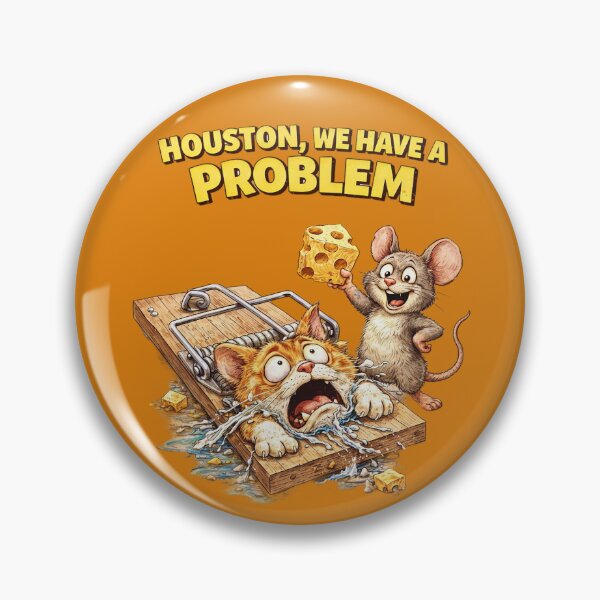Item preview, Mouse Caught Cat Houston We Have a Problem Sticker – Funny Role Reversal Animal Trap Art designed and sold by Felixuss.