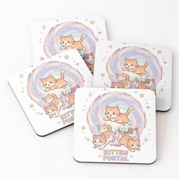 Item preview, Cute Kawaii Kitten Portal - Magical Space Cats Sticker designed and sold by GozdeSoftChaos.