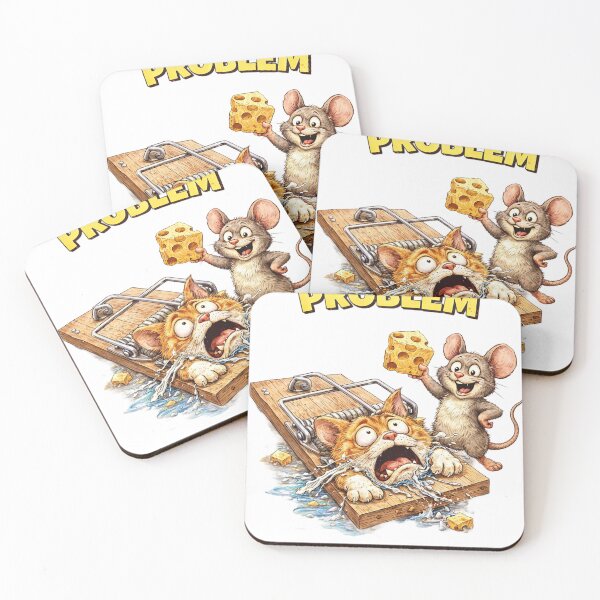 Item preview, Mouse Caught Cat Houston We Have a Problem Sticker – Funny Role Reversal Animal Trap Art designed and sold by Felixuss.