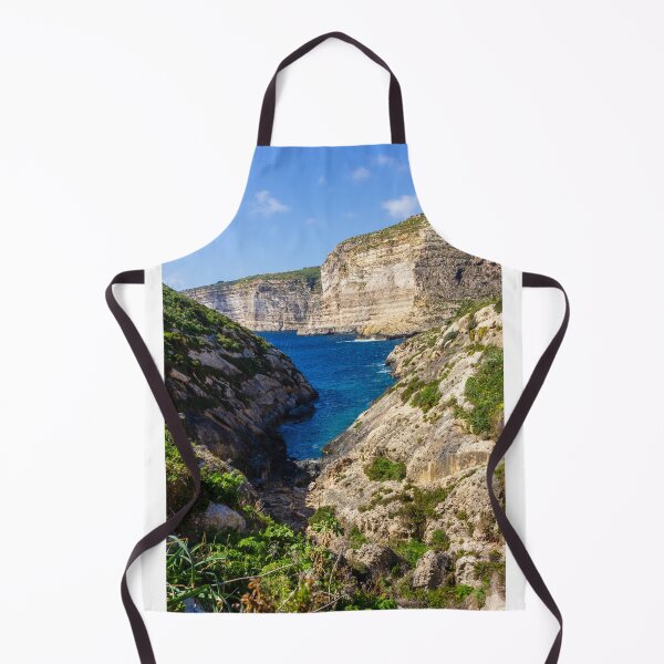 Item preview, Dramatic Rocky Cliffs and Blue Cove Overlooking Clear Mediterranean Sea on Sunny Day designed and sold by Nmallia.