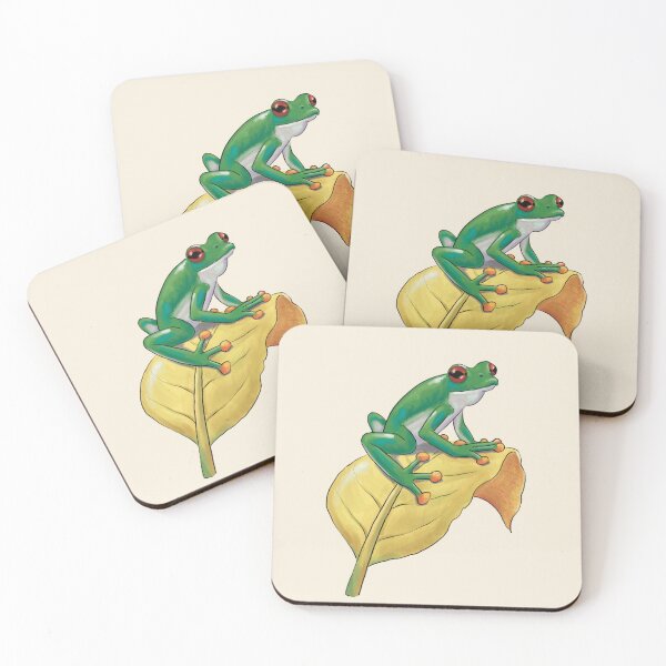 Item preview, Red Eyed Tree Frog Aesthetic Nature Illustration Art designed and sold by art-injoy.