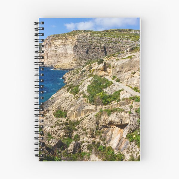 Item preview, Dramatic Rocky Cliffs and Blue Cove Overlooking Clear Mediterranean Sea on Sunny Day designed and sold by Nmallia.