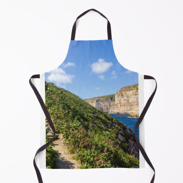 Item preview, Dramatic Rocky Cliffs and Blue Cove Overlooking Clear Mediterranean Sea on Sunny Day designed and sold by Nmallia.