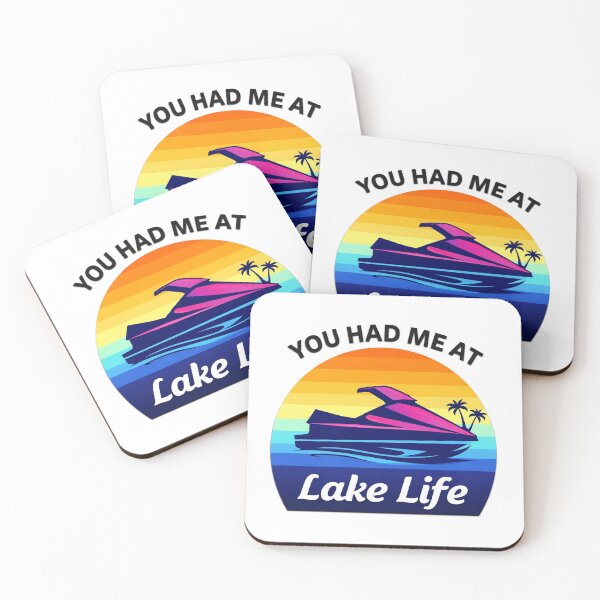 Item preview, You Had Me At Lake Life Funny Jet Ski Summer Lake Retro Sunset Water Lover designed and sold by CarantinedChaos.