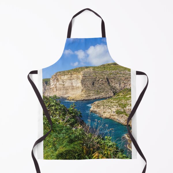 Item preview, Dramatic Rocky Cliffs and Blue Cove Overlooking Clear Mediterranean Sea on Sunny Day designed and sold by Nmallia.