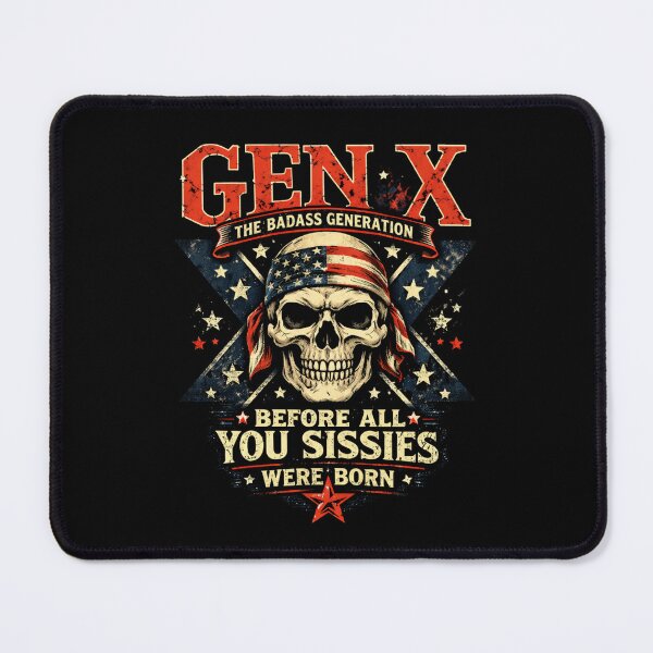 Item preview, Gen X The Badass Generation Vintage Skull designed and sold by LunaMagicStudio.