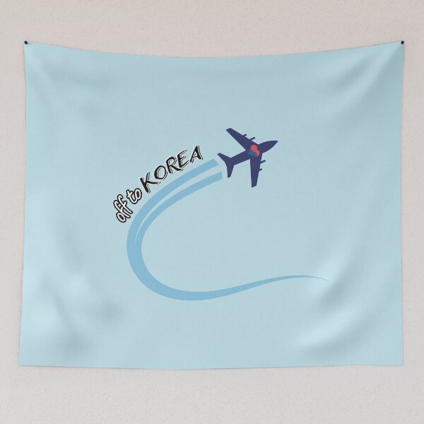 Item preview, Off to Korea Travel Heart Airplane Korean Trip Design designed and sold by mycreastyle.