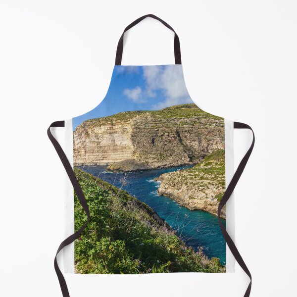 Item preview, Dramatic Rocky Cliffs and Blue Cove Overlooking Clear Mediterranean Sea on Sunny Day designed and sold by Nmallia.