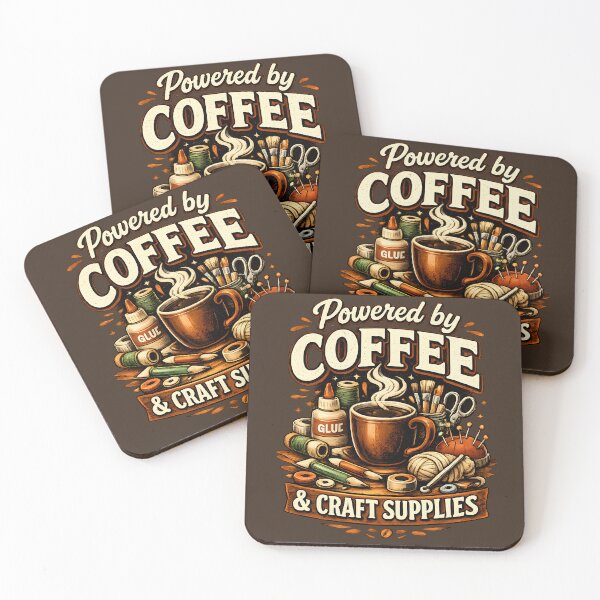 Item preview, Powered by Coffee & Craft Supplies – Cozy Creative Workshop Design designed and sold by blankTeeShirt.