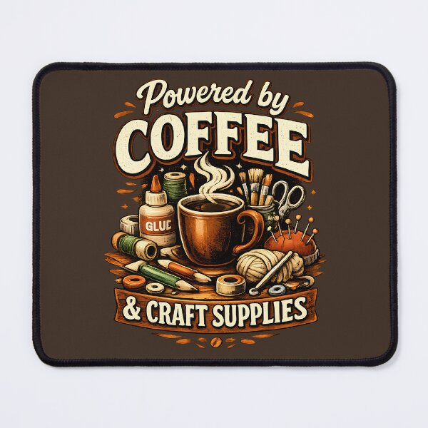 Item preview, Powered by Coffee & Craft Supplies – Cozy Creative Workshop Design designed and sold by blankTeeShirt.