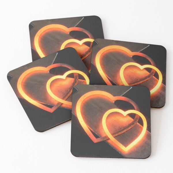 Item preview, Two glowing iron hearts, romantic gift for soulmate designed and sold by StohlerPhotos.