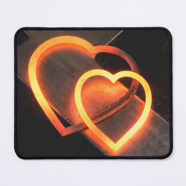 Item preview, Two glowing iron hearts, romantic gift for soulmate designed and sold by StohlerPhotos.