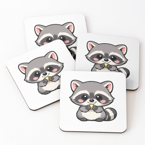 Item preview, Cute Guilty Raccoon Trinket Tee designed and sold by POD DYNASTY | Original Print On Demand T-Shirt Graphics.