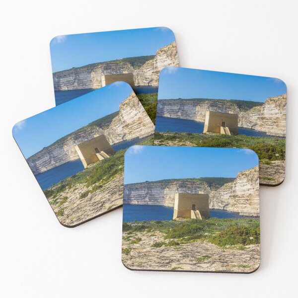 Item preview, Coastal Watchtower On Rocky Cliff Overlooking Deep Blue Sea And Dramatic Limestone Cliffs designed and sold by Nmallia.