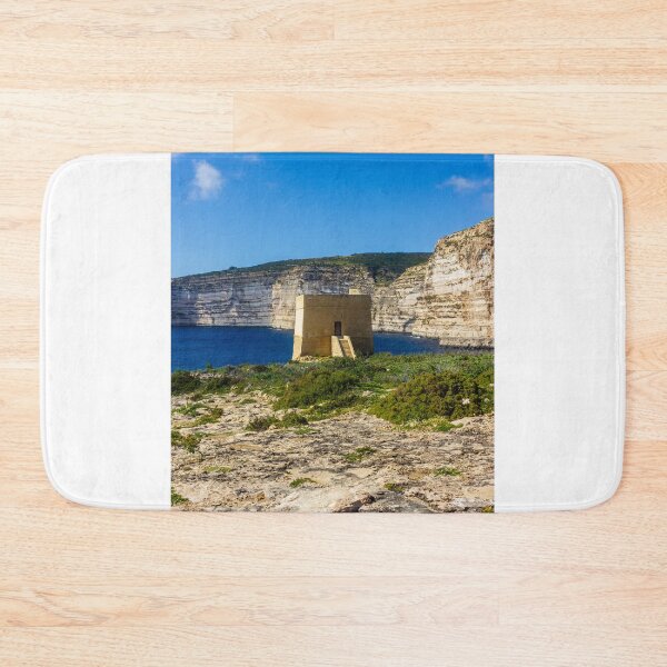 Item preview, Coastal Watchtower On Rocky Cliff Overlooking Deep Blue Sea And Dramatic Limestone Cliffs designed and sold by Nmallia.