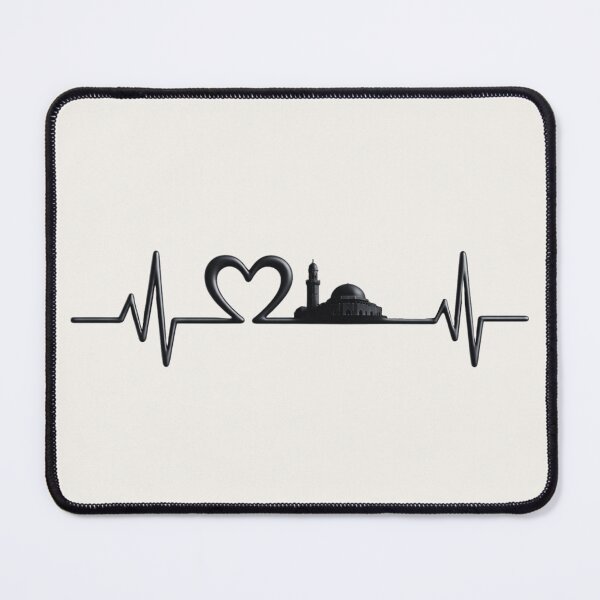 Item preview, Al Aqsa Heartbeat – Islamic ECG Line with Quds Skyline Design designed and sold by D-Islamic.