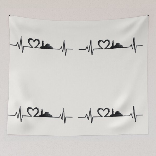 Item preview, Al Aqsa Heartbeat – Islamic ECG Line with Quds Skyline Design designed and sold by D-Islamic.