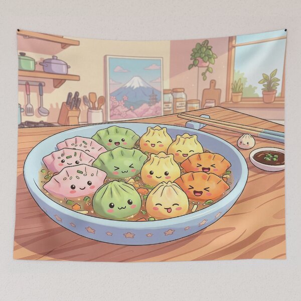 Item preview, "Dumplings Scene in the Kitchen" designed and sold by Tecno-Art-Land.