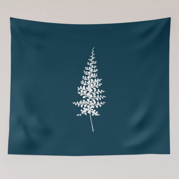 Item preview, Fern II, Minimalist Aesthetic Line Drawing Natural Design, Midnight Blue designed and sold by SWSandraWechner.