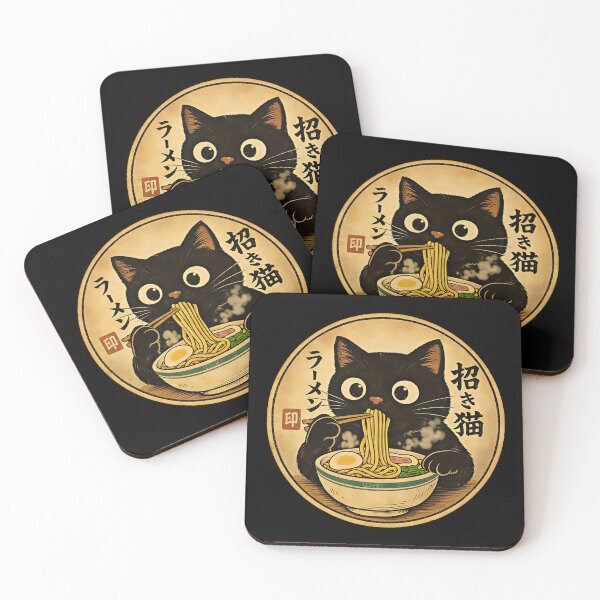 Item preview, Kawaii Ramen Cat Vintage Japanese Funny Retro Anime Noodle  designed and sold by gear-posters.