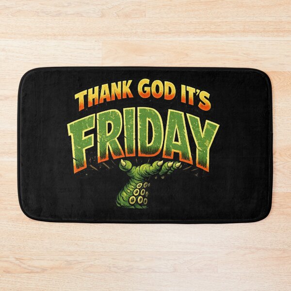 Item preview, Thank God It’s Friday Funny Retro Monster Horror Typography designed and sold by Sonic Nova Studios.