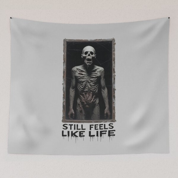 Item preview, Undead Skeleton Portrait Horror Art – Still Feels Like Life (WHITE) designed and sold by MorbidDreams.