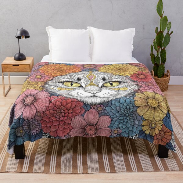Item preview, Floral Mandala Art cat – Intricate Flower Mandala Design designed and sold by Anime9122.
