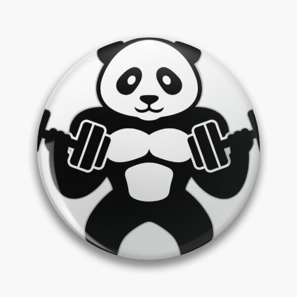 Item preview, Muscular Panda Lifting Dumbbells – Funny Gym Panda Sticker designed and sold by Firekillin90.